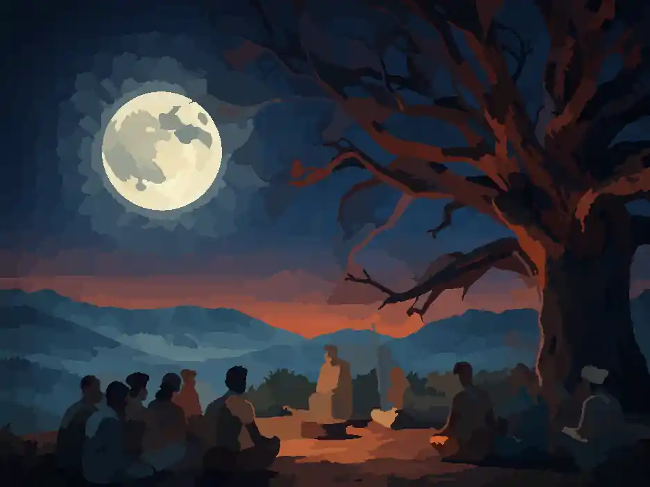 Sharing the Night of Kojagori with ancient sage Anandakirtan